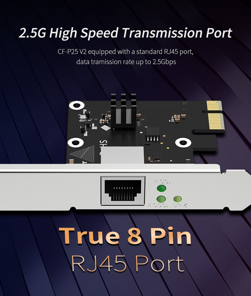 Game PCIE Card 2500Mbps Gigabit Network Card 10/100/1000Mbps RTL8125B RJ45 Wired Computer PCI-E 2.5G Wifi Adapter LAN Dongle