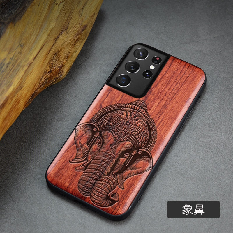 For Samsung Galaxy S21 Ultra Case Boogic Original Wood funda S21 S21+ Wood Cover Phone Case For Samsung S21 Ultra