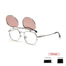 mimiyou Polarized Polygon Flips Up Sunglasses Women Vintage Punk Sunglasses Men Sun Glasses Women Brand UV400 Eyeglasses Shades