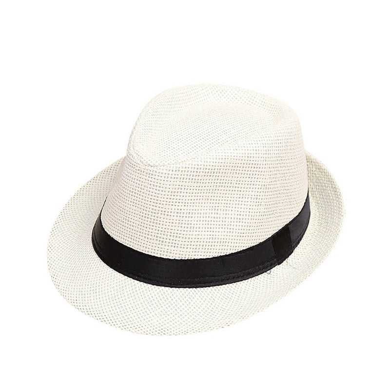 Children Sunhat Kids Summer Beach Straw Hat Jazz Panama Trilby Fedora Hats British Cap Breathable Baby Hats Girls Boys Sunvisor