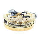 Herrenschmuck Armband Männer Luxus Königsarmreif Set Römische geflochtene Armbänder für Frauen Mode Armband Gold Manschette Freundschaftsgeschenke