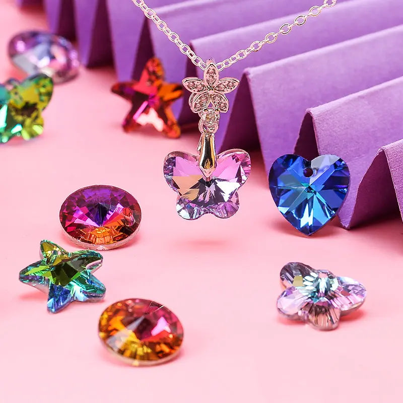 Multicolor Heart Pendant Glass Butterfly Beads Crystal Star Charms For Women Jewelry Making DIY Necklaces Earring Findings