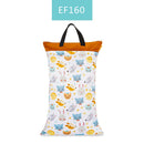 Happy Flute 1 Stk. Große nasse/trockene Eimertasche zum Aufhängen für Stoffwindeln, Einlagen, Windeln, Wäsche mit zwei Reißverschlüssen, wasserdicht, wiederverwendbar