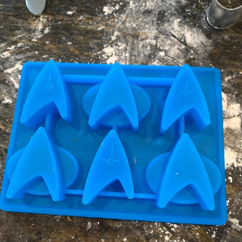 Star Trek Gifts Silicone Freezer Candy Chocolate Molds Cake Form Ice Cube Trays Cool Novelty Mini Starfleet Mold Great for Party
