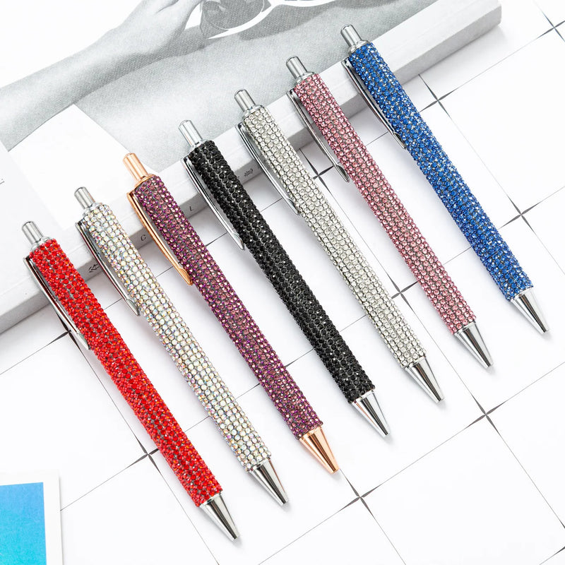 1 Piece Ballpoint Pen Luxury Rhinestone Cute Wedding Rose Gold Metal Stationery School Office Supply High Quality Pens