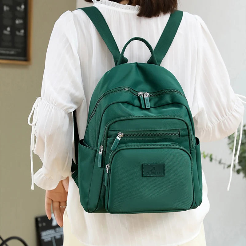 Fashion Multi-layer Women Backpacks Light Weight Student Book Bag Waterproof Nylon Travel Knapsack Teenager Girl School Rucksack