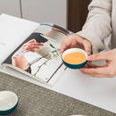 LUWU Ceramic Teapot with 2 Cups Cute Cat Portable Travel Tea Sets