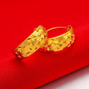 QEENKISS Gold Vintage Star Wide Round Hoop Earring For Woman Birthday Wedding Party Christmas Mother Girlfriend Lady Gift  EG549
