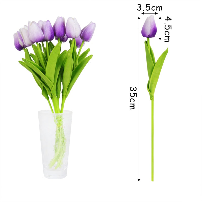 10/20pcs Tulips Artificial Flower PU Real Touch Fake Flower Tulip Bouquet Wedding Decoration Flowers Home Decor Garden Tulips