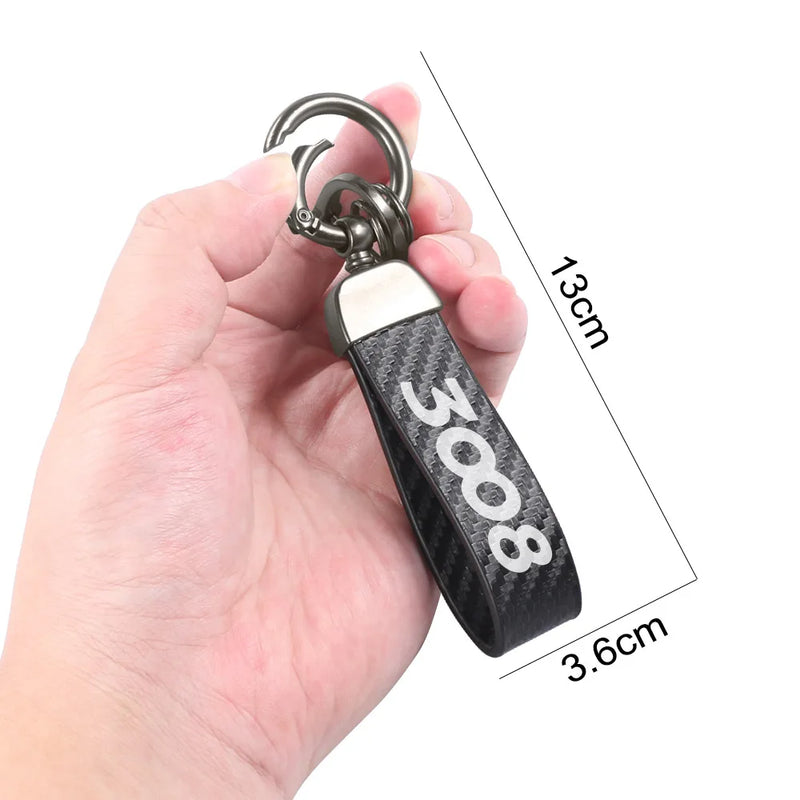 Car Keychain Logo Keyring Accessories For Peugeot 206 207 208 301 307 308 T9 406 407 508 2008 3008 5008 108 RCZ 607 4008 301 306