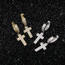 TOPGRILLZ Zirkonia Bling Iced Kreuz Ohrring Gold Silber Farbe Kupfer Material Ohrringe für Herren Damen Hip Hop Rock Schmuck