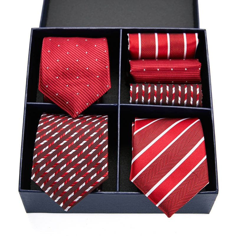 Gift box packing Silk Ties For Men Novelty Hanky  Set 3 Styles  Men&