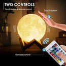 Rodanny 3D Print Moon Lamp Night Light Moonlight Touch Remote Control USB Rechargeable Table Desk Llight For Home