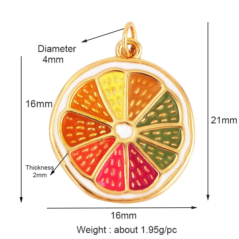 3D Fruit Strawberry Grape Mango Pineapple Water Melon Cherry Banana Charm Pendant , Jewelry Necklace Bracelet Making Supply M15
