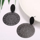 Wholesale Of New Korean Personality Black Ring Temperament Hollow-out Pattern Pendant Earrings In 2019 Earrings For Women