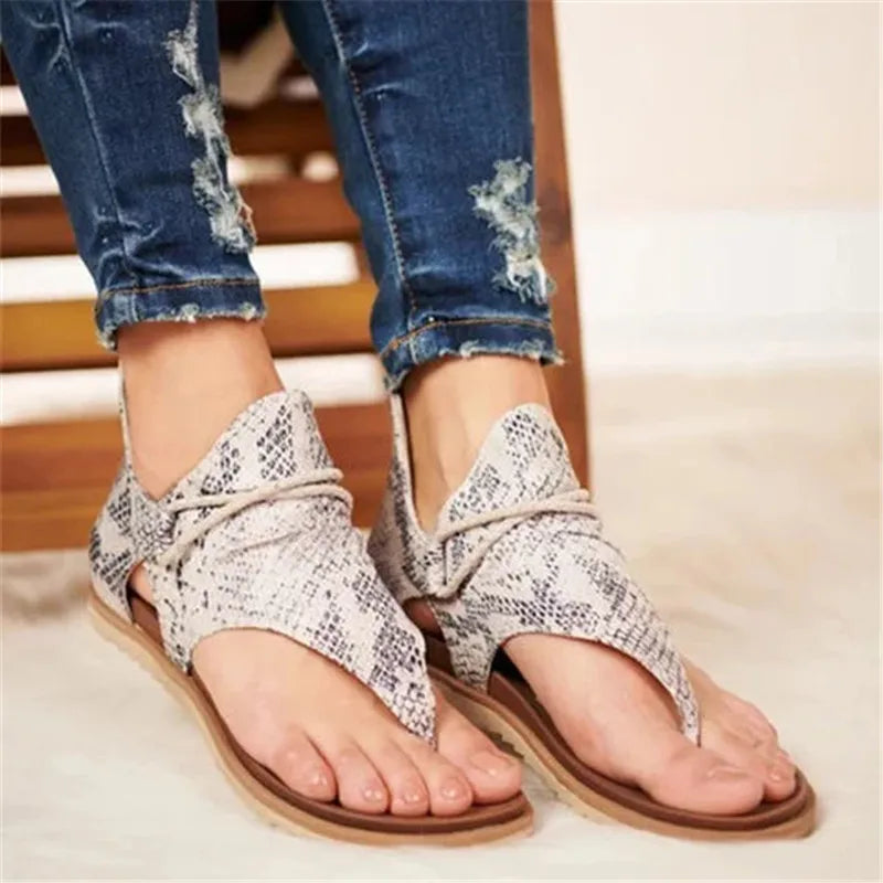 2021 Fashion New Women Sandals Elegant Leopard Print Comfortable Boho Style Female Sandals Cover Heel Lady Casual Shoes Sandals