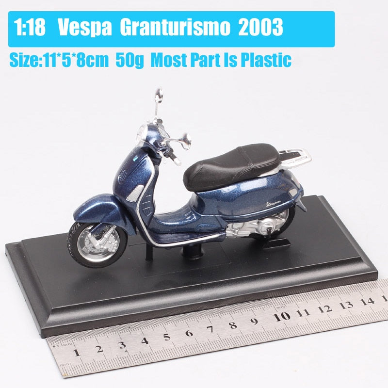 1:18 scale Piaggio Vespa Scooter 98 PK 125 GTR P150X 300 MP5 Primavera GTS motorcycle moto bike diecast vehicles toys model kids