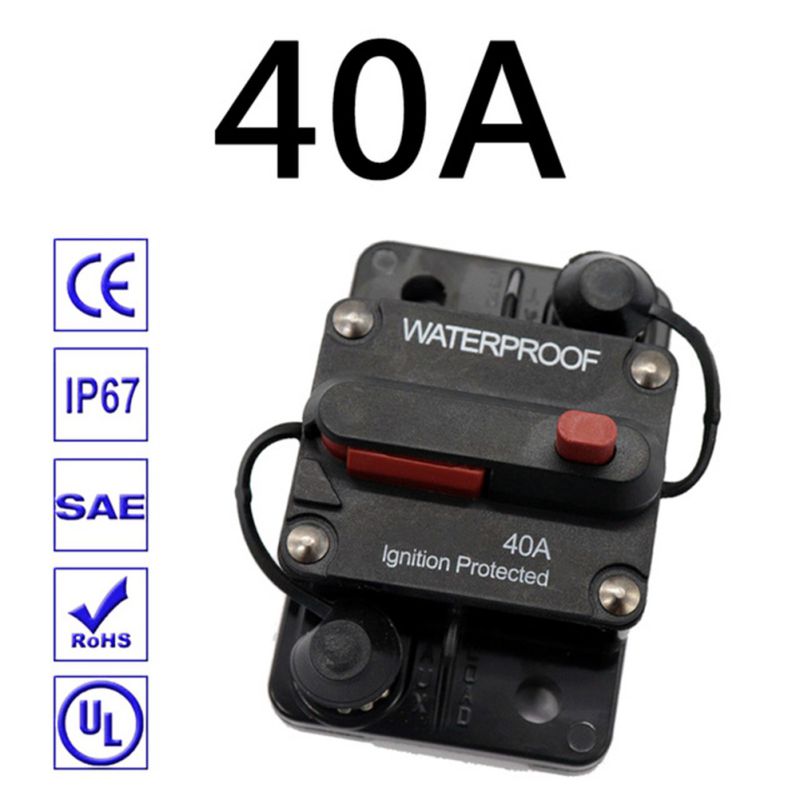 30A 40A 50A 60A 70A 80A 100A 120A 150A 200A 250A 300A AMP Circuit Breaker Fuse Reset 12-48V DC Car Boat Auto Waterproof