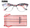 SOOLALA Cat Eye Halbrand-Anti-Blaulichtfilter Brillenrahmen Damen Blaulichtfilternde Anti-Strahlungs-Computerbrille