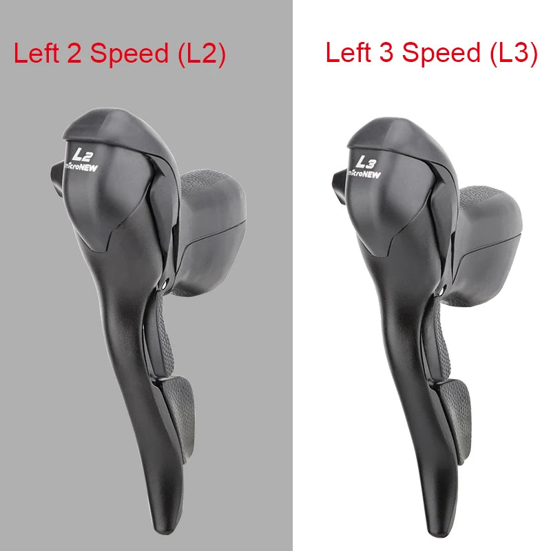 microNEW Road Bike Bicycle Shifter 2*10 Speed For 22.2-23.8mm Handlebar 7/8/9 Speed Dual Control Levers