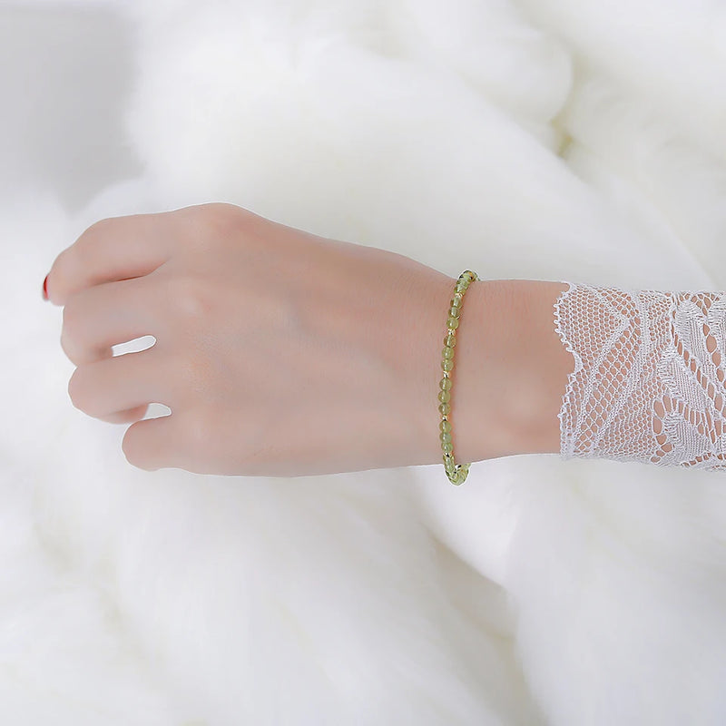 3MM Naturnal Stone Beads Bracelets For Women on Hand Luxury Jewelry Sets  Wholesale Bangle  Party Gift Tourmaline  Handwork