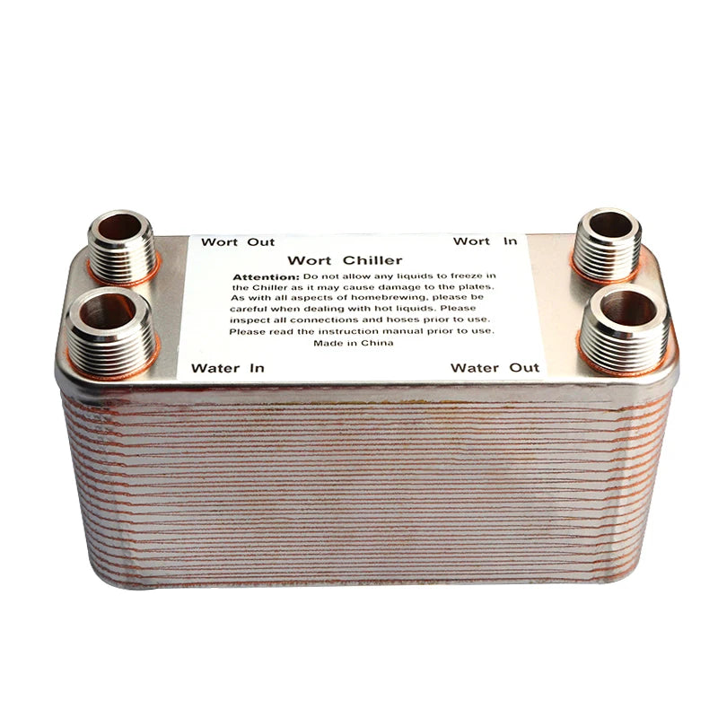 20/30/40 Plates Heat Exchanger Wort Chiller, Stainless Steel Counterflow Chiller Homebrew Beer Cooler Garden Hose Rapid Cooling