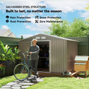 The Aegis Shed | 9 x 6 ft Galvanised Steel Garden Storage House with Foundation Kit