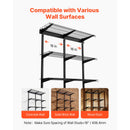 SucceBuy Heavy Duty Wall Garage Shelving 3-Tier 0.9x3 ft 450 lbs 11x36" Per Shelf Steel Wall Mounted Shelving Unit Metal Black