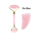 Crystal Roller Set Facial Massage Natural Jade Roller Gua Sha Kit Jade Scraper Rose Quartz Stone Face Lift Massager Beauty Tools