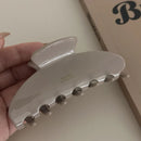 1pc Korean ins autumn/winter Maillard hair clip gold label chocolate brown hair clip shark clip large