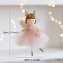 New Christmas Mouse Doll Pendant Girl Ballet Angel Christmas Tree Pendant Plush Hanging Xmas Decoration Charms New Year Gifts
