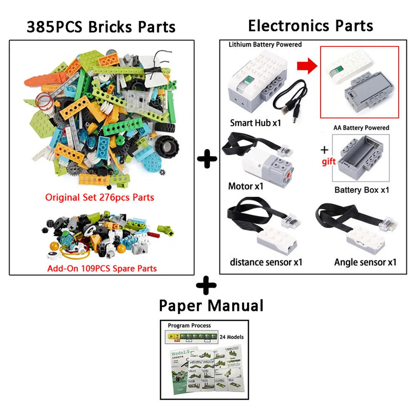 390Pcs The Third Generation WeDo 2.0 Core Set Scratch 3.0 Robotics Construction School STEAM Educational Bricks Kit Toys Gifts