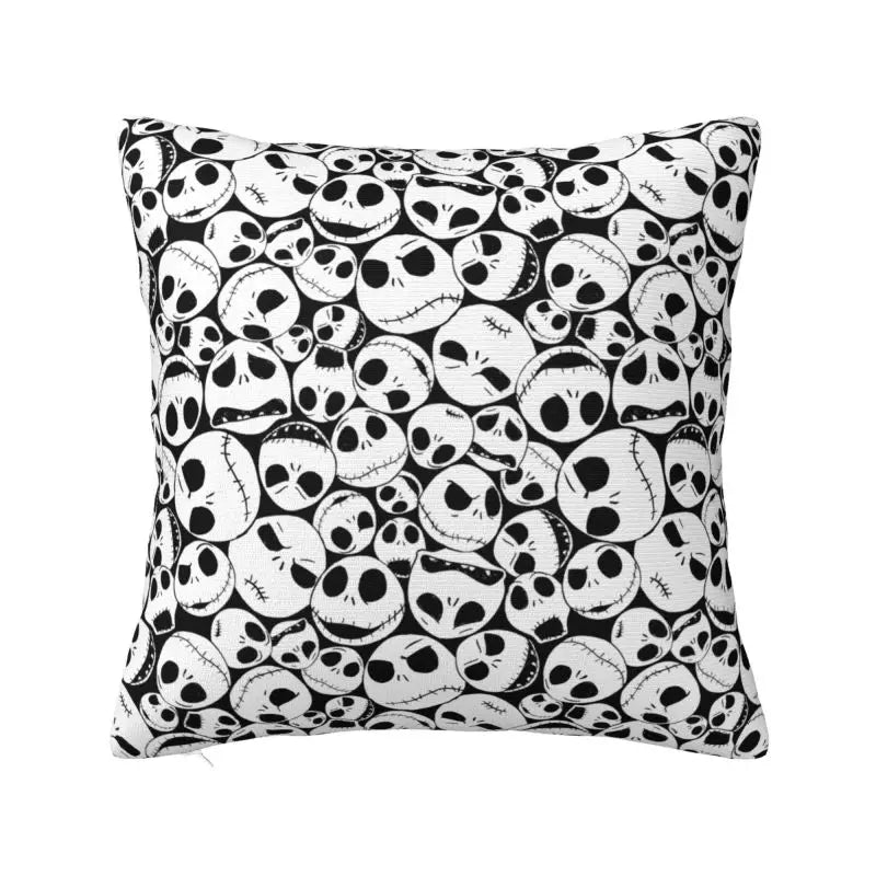 Custom Halloween Skull Jack Sally Throw Pillow Case Home Decor Nightmare Before Christmas Movie Cushion Cover Square Pillowcase