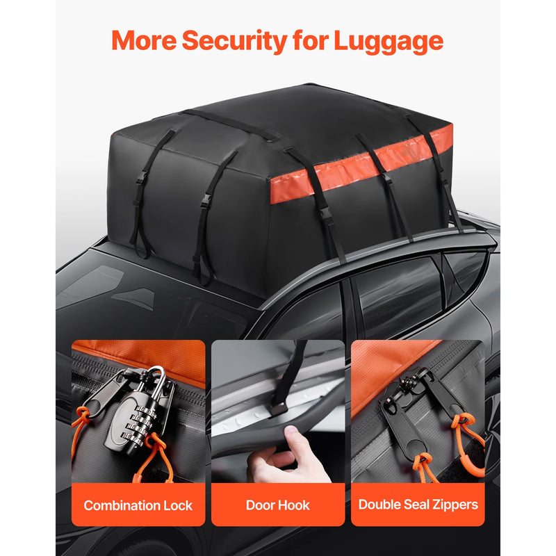 SucceBuy Car Rooftop Cargo Carrier Bag 20/23 Cubic Feet Roof Cargo Carrier 840D PVC Waterproof Car Roof Luggage Bag for  Vehicle