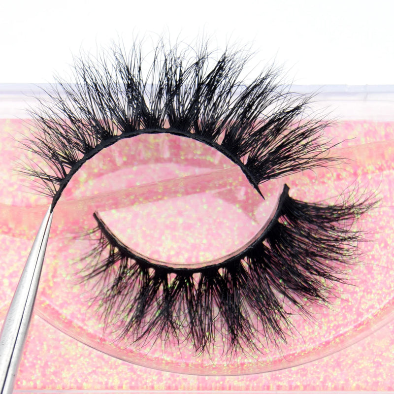 Visofree Half Mink Lashes Make Up False Eyelashes Hand Up Natural Long Mink Lashes Cruelty Free Crisscross Mink Fake Eyelashes