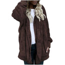 New Women Winter Warm Coat Jacket Elegant Casual Daily Outwear Ladies Commuting Cardigan Coat Double Sided Velvet Hooded Coat