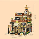New JIESTAR 89120 MOC Retro Coffee House Shop Led Light Street View Building Blocks Star Coffee Puzzle Toys Christmas Gifts Kids