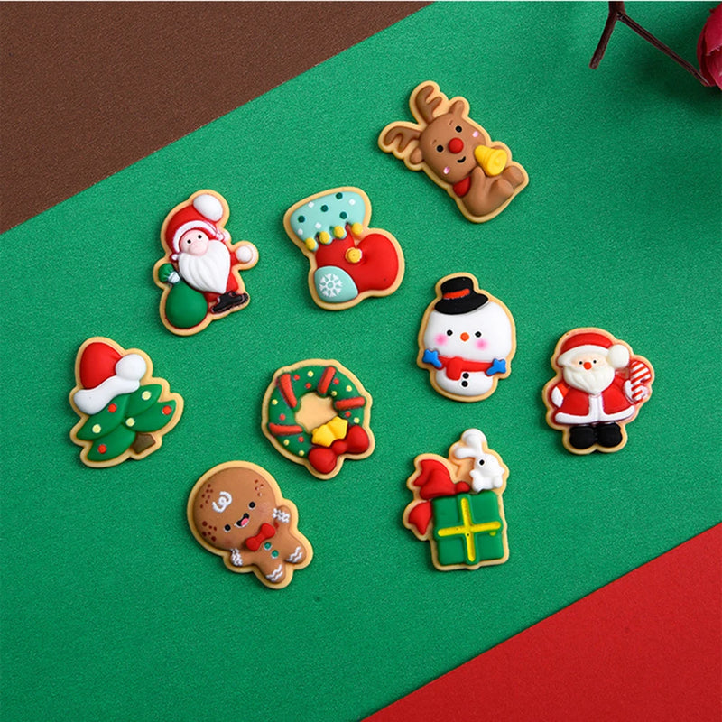 10Pcs Mini Christmas Resin Figurine Decoration Santa Claus Snowman Xmax Kids Diy Accessories Craft Christmas Decoration 2024