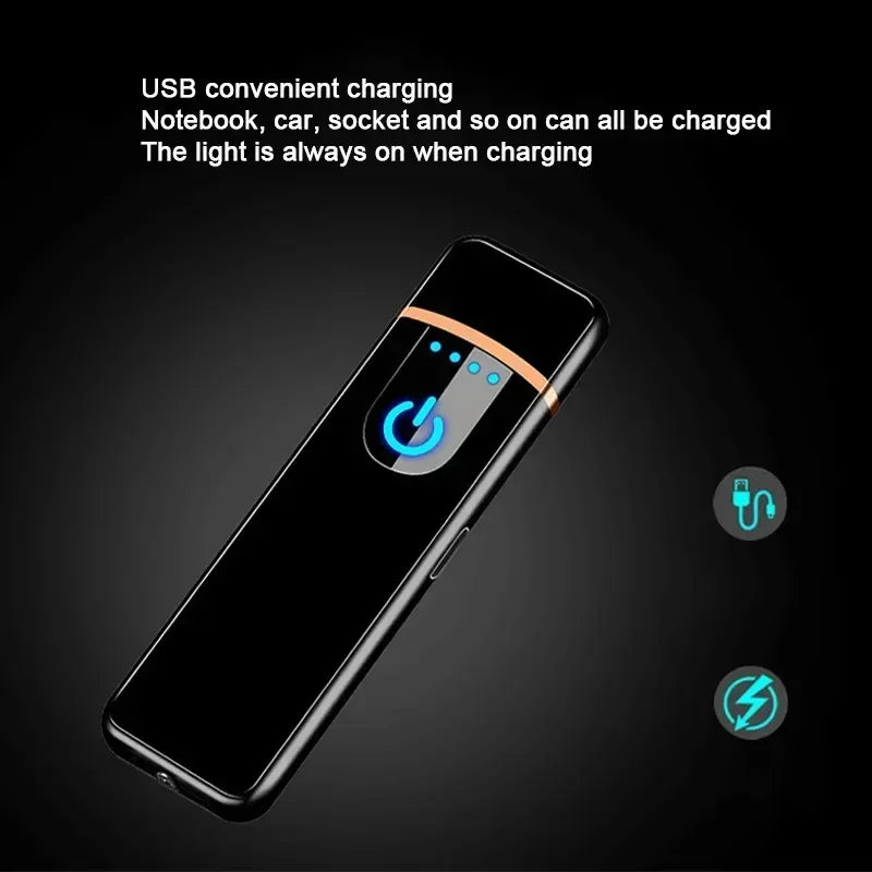 Mini Electric Lighter Cigarette Accessories Portable Electronic USB Rechargeable Lighter Men's Gadgets Gifts for Boyfriend New