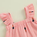 Toddler Boys Easter Outfits Bunny Print Short Sleeve Rompers Summer Clothes Jumpsuits with Carrot Applique