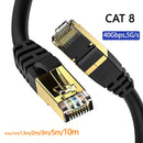 Cat 8 Ethernet Round Cable LAN Network Cat8 Rj45 Speed Network Cable 40Gbps Flat Cable 2000Mhz 26AWG For Router Pc Ps4 TV Laptop
