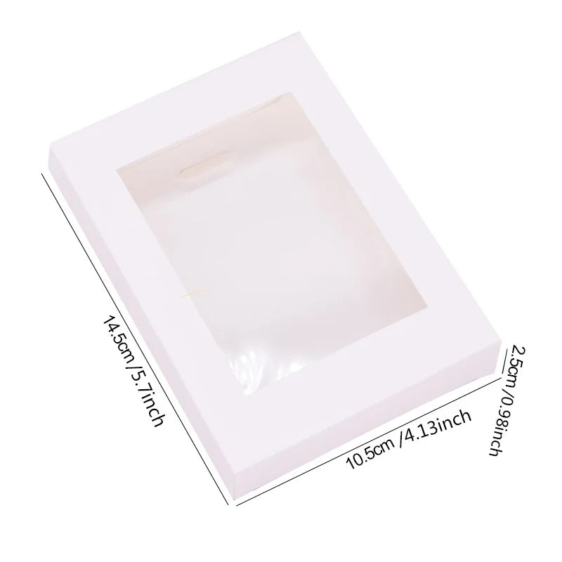 6Pcs Black/White Kraft Paper DIY Gift Box With Window Wedding Birthday Party Decoration Cake Packaging Box Event Party Gift Case