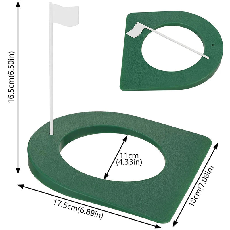 1 Set Golf Putting Cup Indoor with Flag Swing Training Aid Hole All Direction for Home Office Men Women