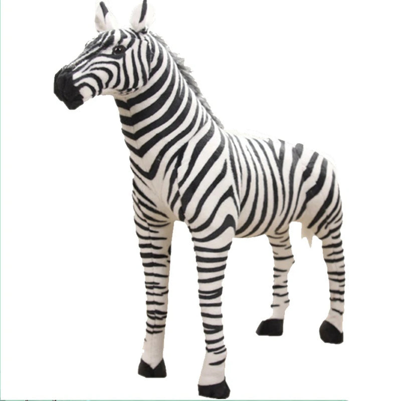 55CM Large Simulation Standing Zebra Striped Animal Dolls Home Photography Props Send Children Birthday Christmas Gifts