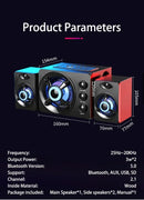 3D Hifi Stereo USB Active Bluetooth Speaker Computer Multimedia RGB Subwoofer AUX, USB, TF Suitable for TV, Computer Audio