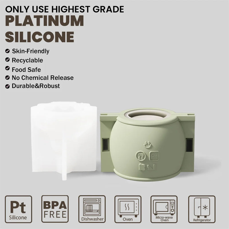 Nicole Bunny-Topped Easter Egg Candle Jar Silicone Molds for Concrete Handmade Jesmonite Easter Candle Vessel Making Mould