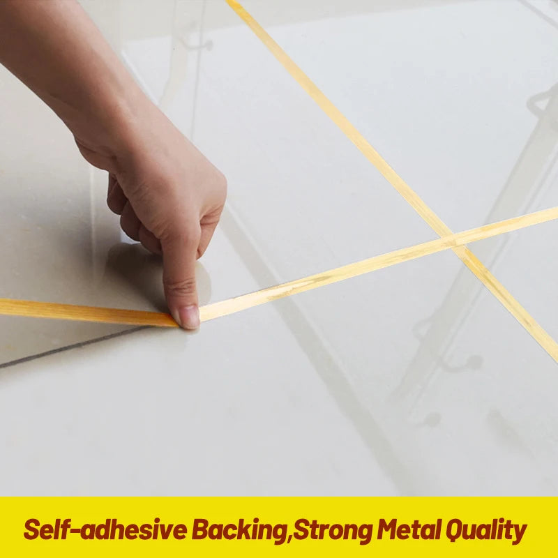 50m Gold Tile Tape Strip Tile  Waterproof Wall Gap Sealing Sticker Self-Adhesive Tile Stickers Ceiling Floor Home Decoratio