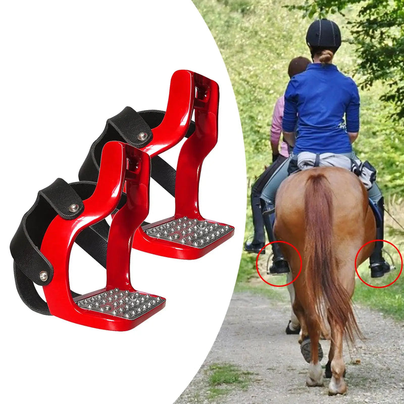 Horse Riding Rainbow 5 Colors Safety Stirrups Flexible Die-Cast Aluminum Riding Tack Saddle with Net Cover Pedal