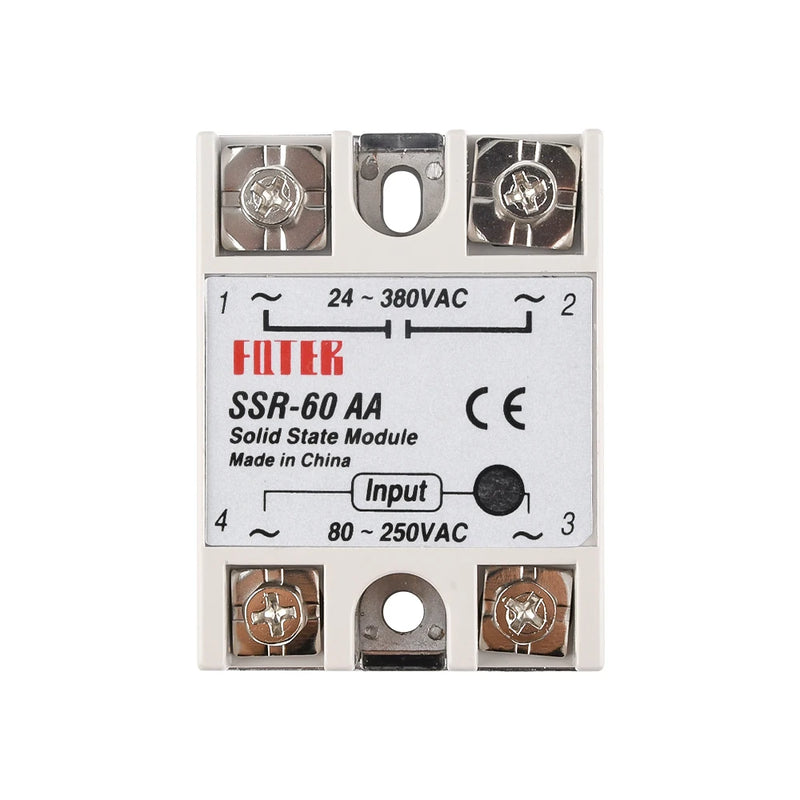 AC 220V Solid State Relay SSR-10AA SSR-25AA SSR-40AA SSR-60AA 10A 25A 40A 60A AC Control AC SSR Relay 80-250VAC TO 24-380VAC