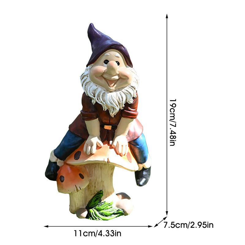 Cute Creative Naughty Gnome Dwarf Garden Decor Statue Old Man Fairy Ornament Easter Dumbbell Weightlifting Gnome Sculpture